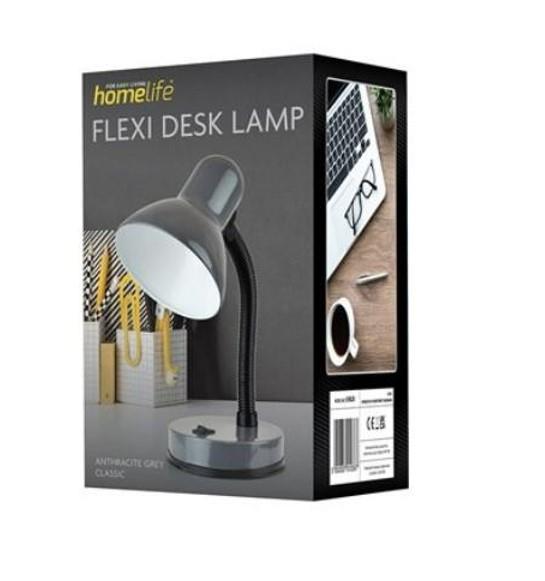 Home Life Flexible Neck Desk Lamp, Anthracite Grey, 35W