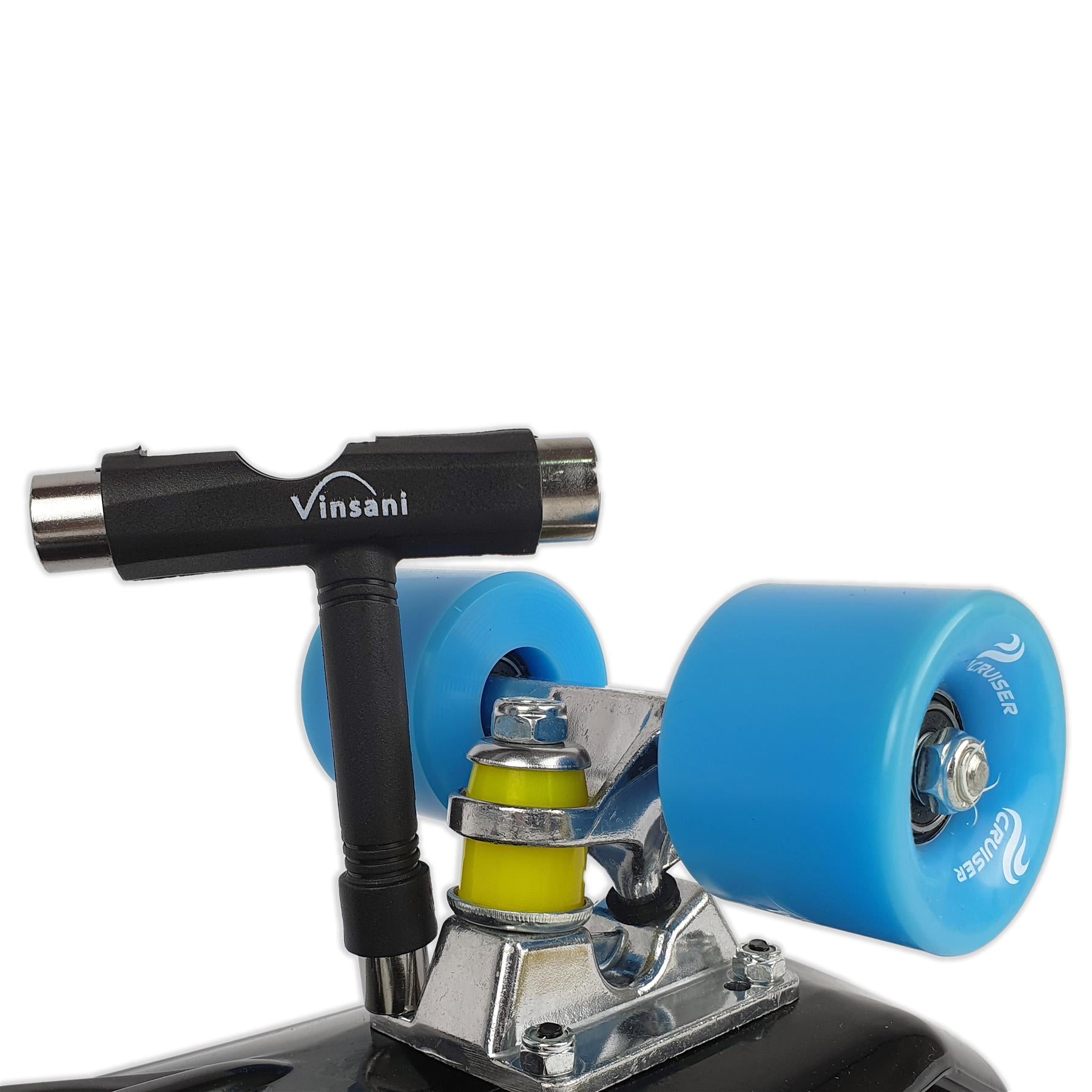 Vinsani Skateboard Multi Tool T-Shape Tool with Socket Wrenches, Allen Key and Phillips Screwdriver, for Skateboards and Longboards