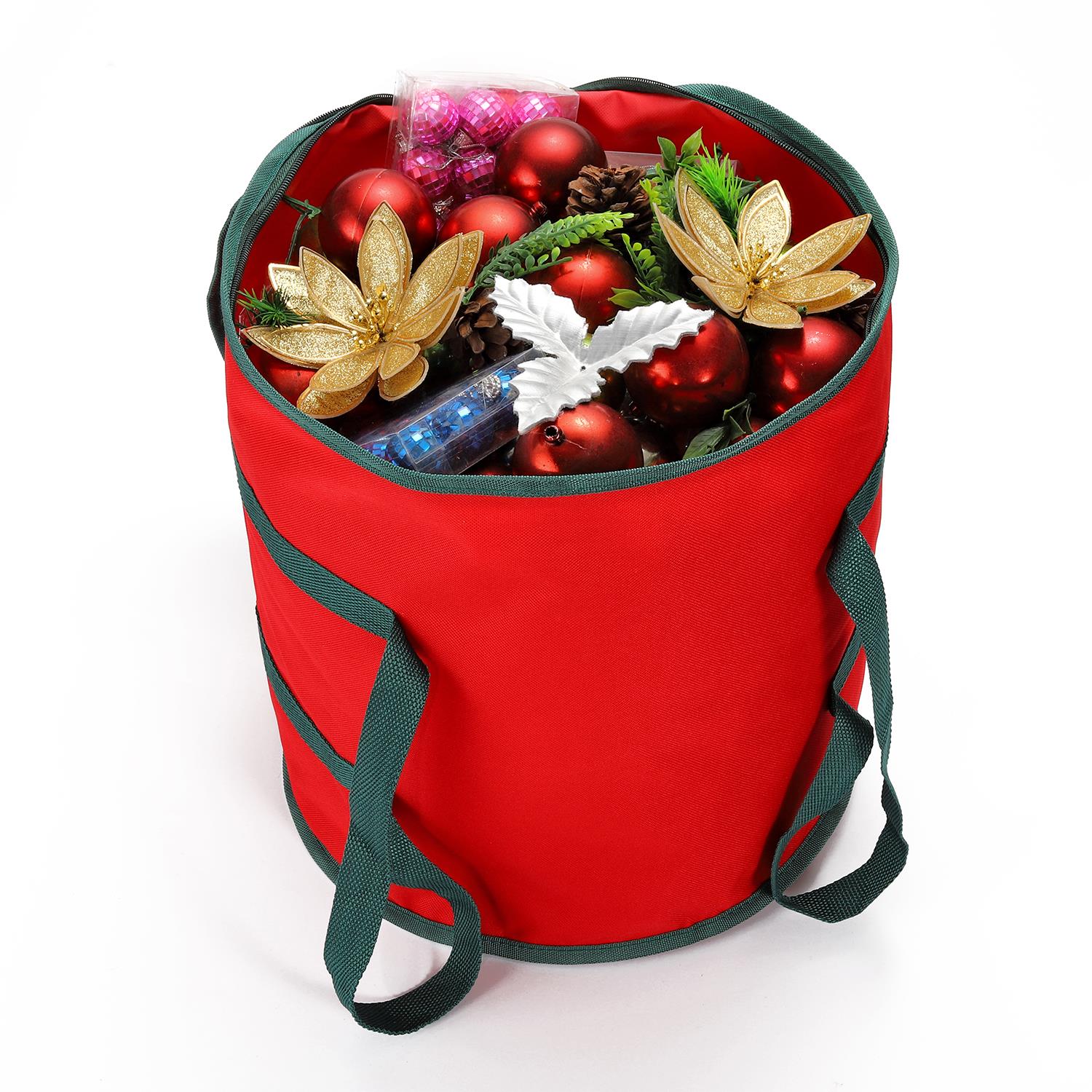 Vinsani Christmas Lights Storage Bag, Waterproof Dustproof Red Oxford Fabric, 38 x 32 x 32 cm
