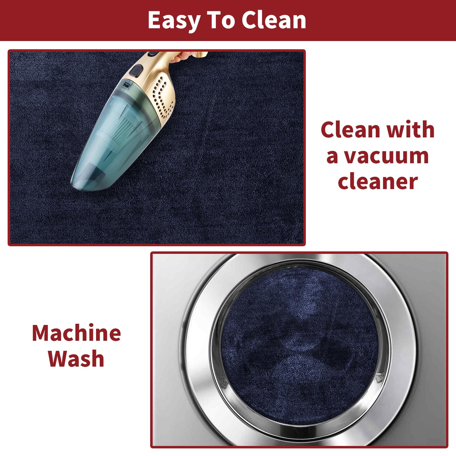 Vinsani Ultra Soft Microfiber Bath Mat, Navy, 50 x 80 cm