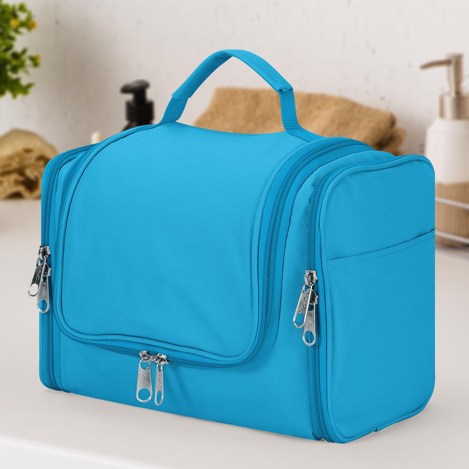 Vinsani Toiletry Bag with Handle, Hook and Multiple Compartments