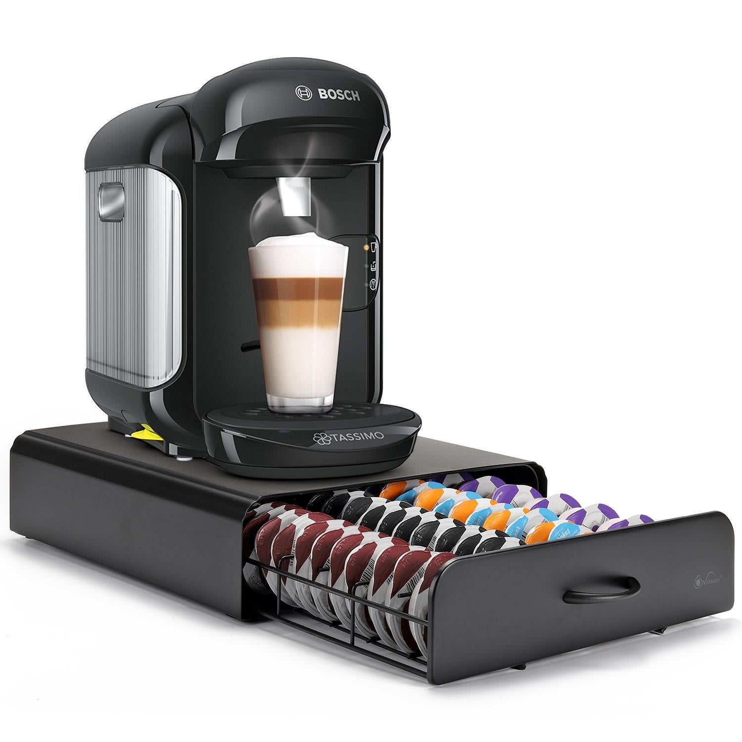 Vinsani Sliding T-Disc Coffee Pod Drawer Storage Holder for up to 64 Tassimo Capsules