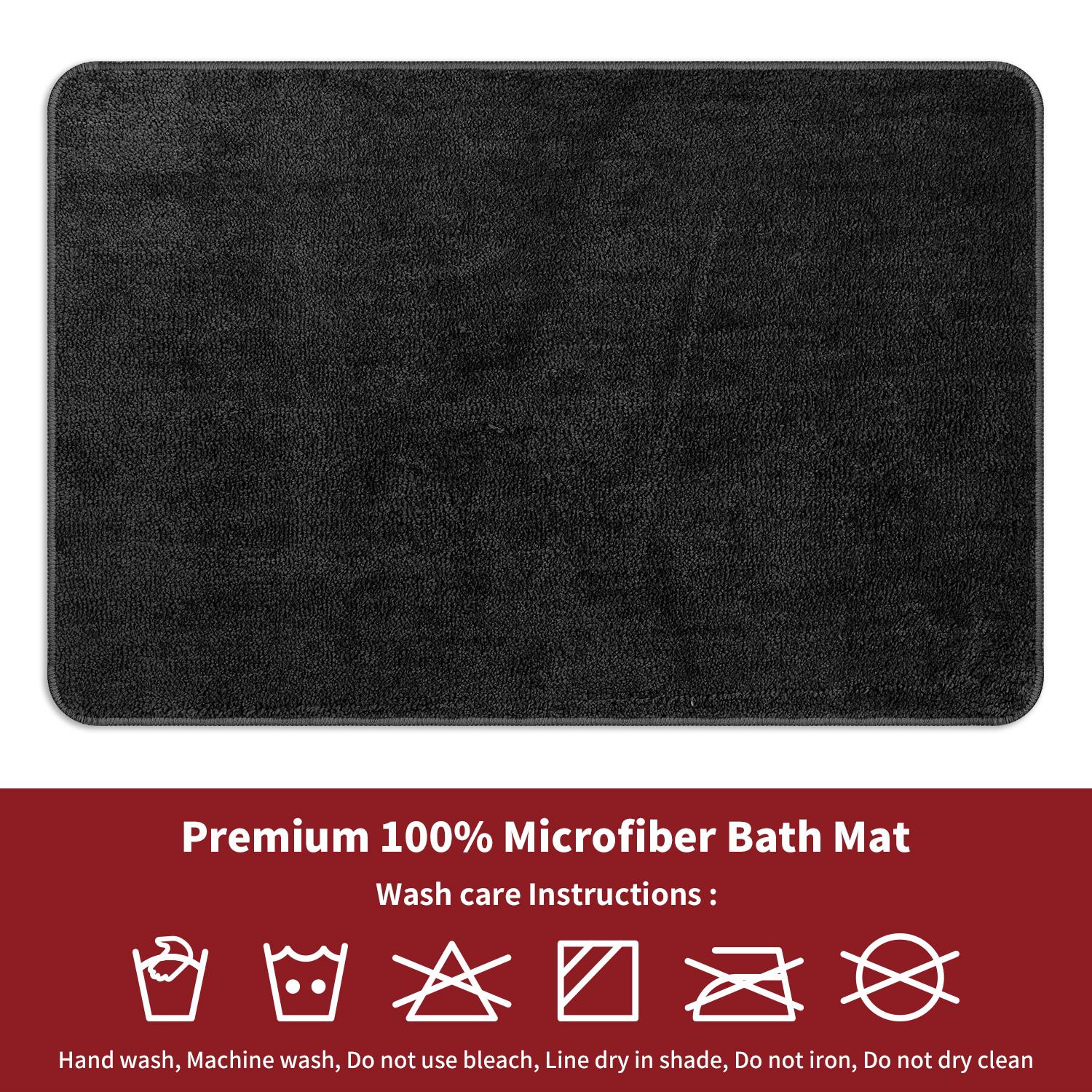 Vinsani Ultra Soft Microfiber Bath Mat 50 x 80cm, Dark Grey