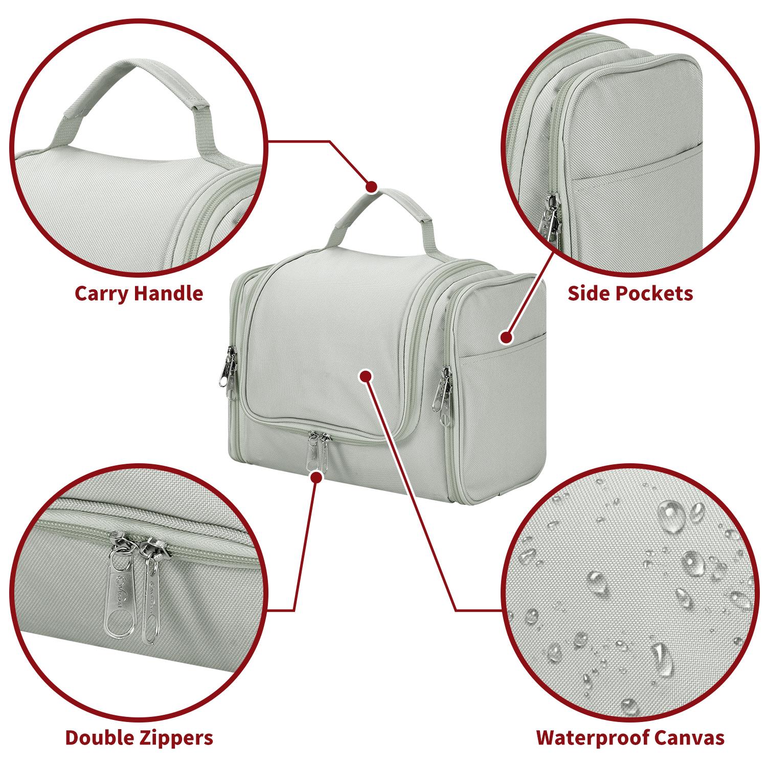 Vinsani Light Grey Travel Toiletry Bag