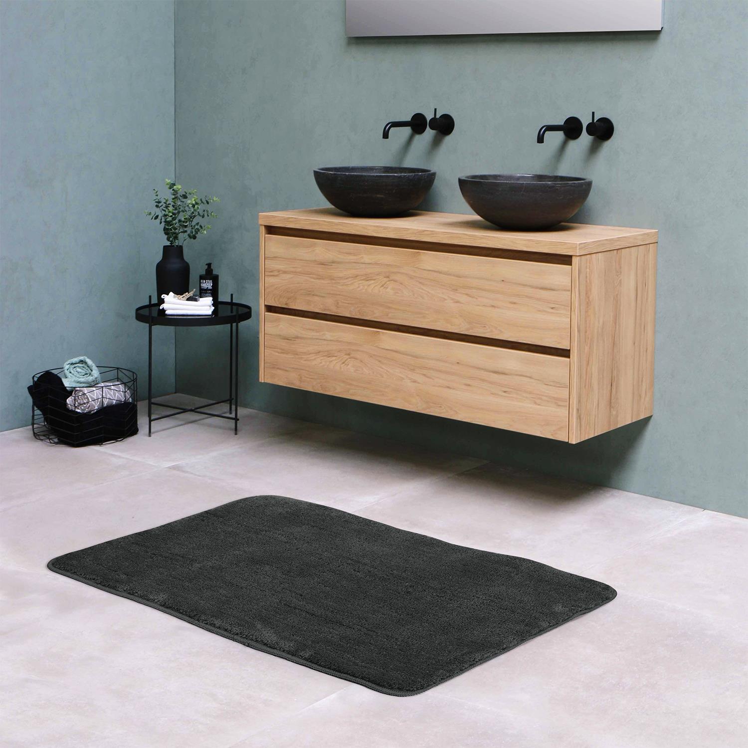 Vinsani Ultra Soft Microfiber Bath Mat 60 x 90 cm Dark Grey