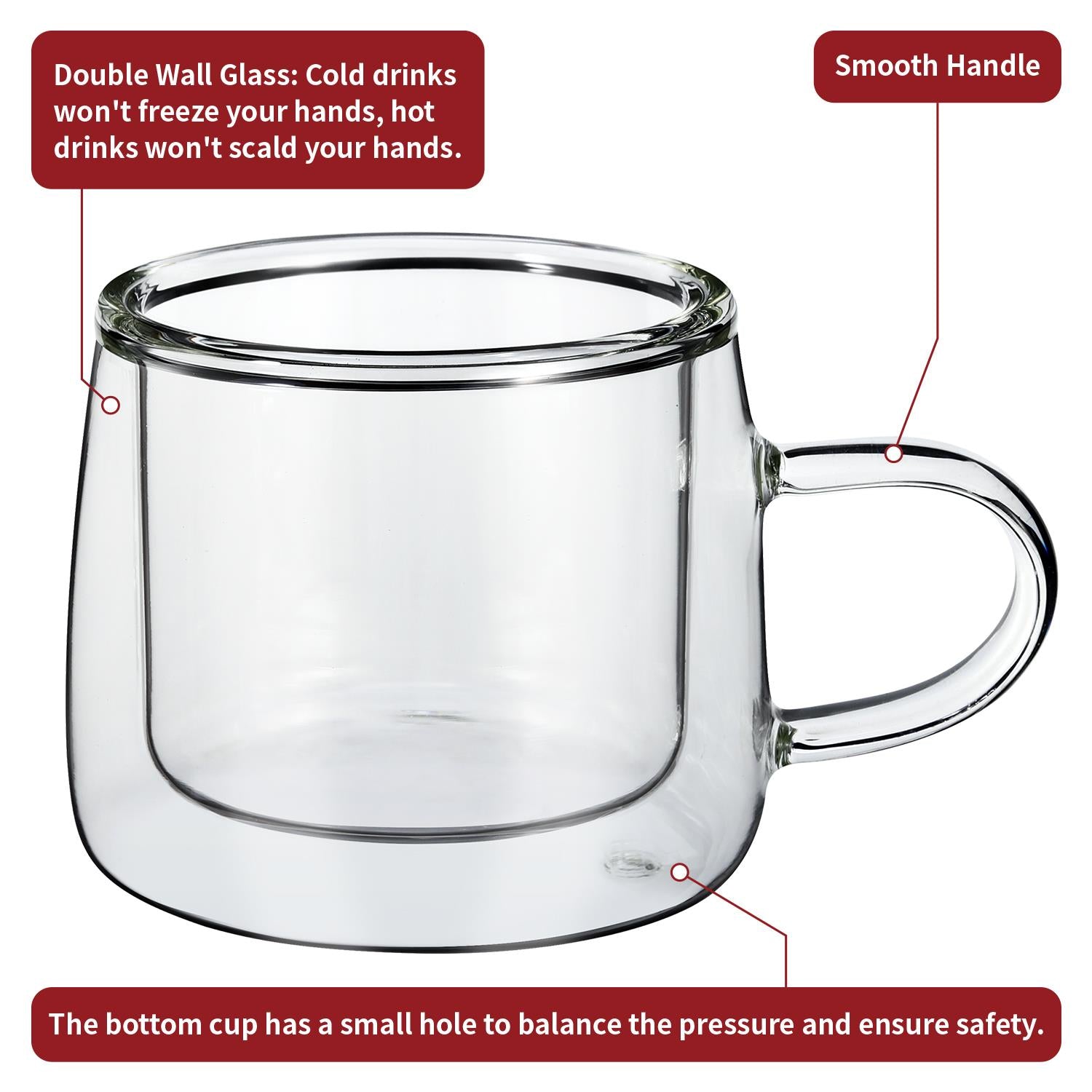 Vinsani Double Walled Borosilicate Glasses Set of 2