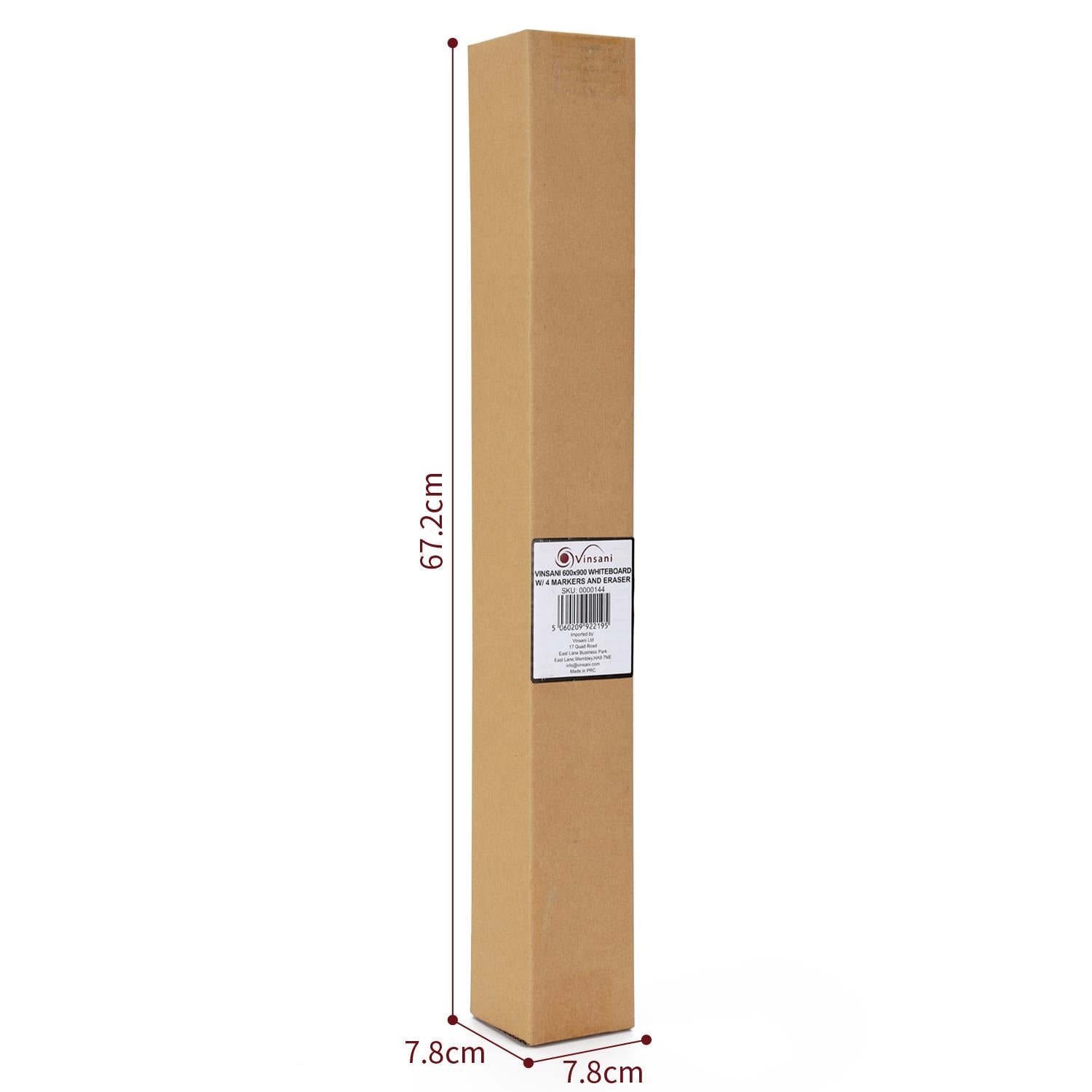 Vinsani 60 x 90cm Magnetic Whiteboard with Pens and Eraser