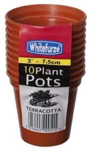 Whitefurze 7.5cm Terracotta Garden Pot Set of 10