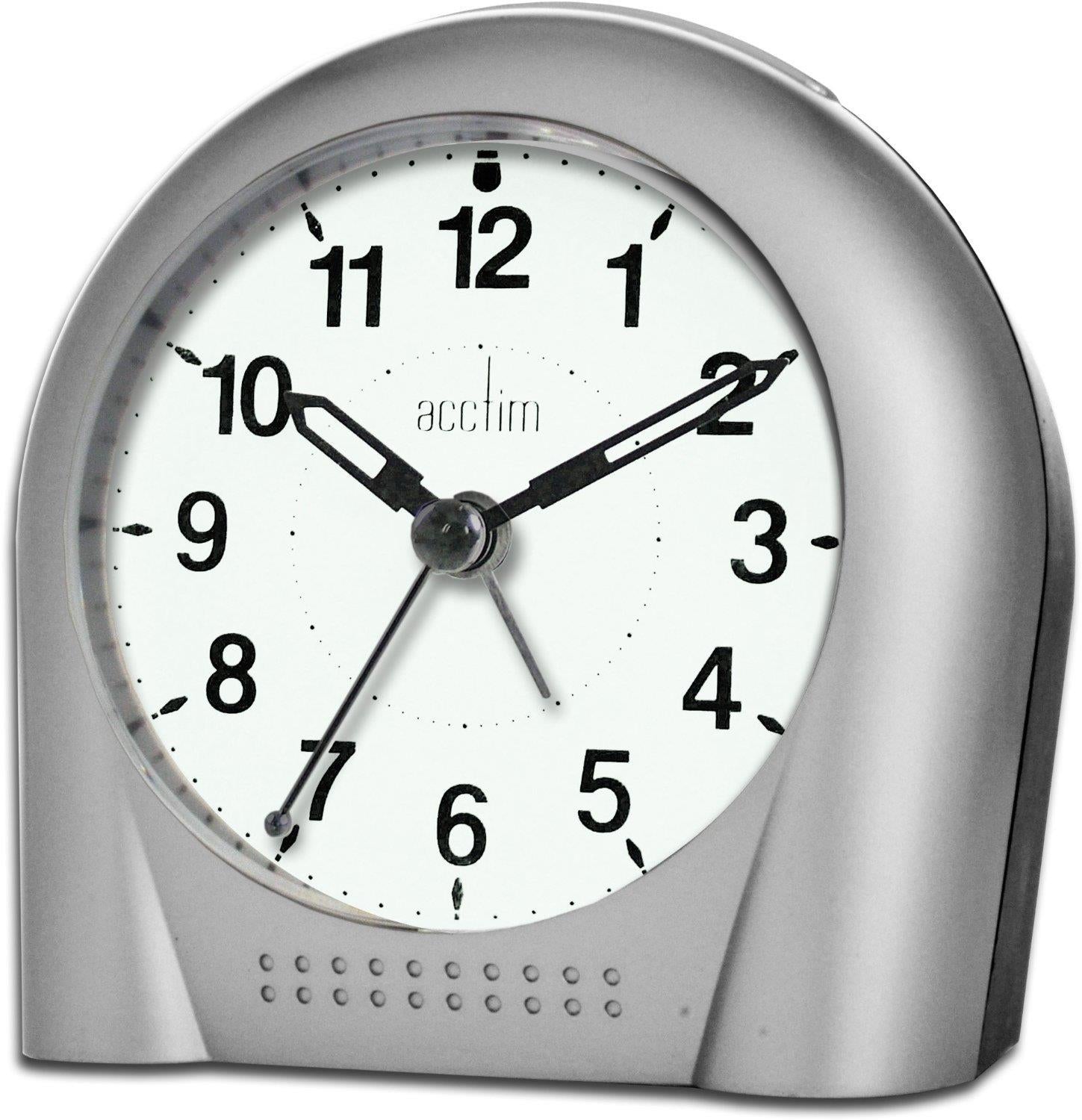 Acctim Smartlite® Silver Sweep Alarm Clock with Snooze