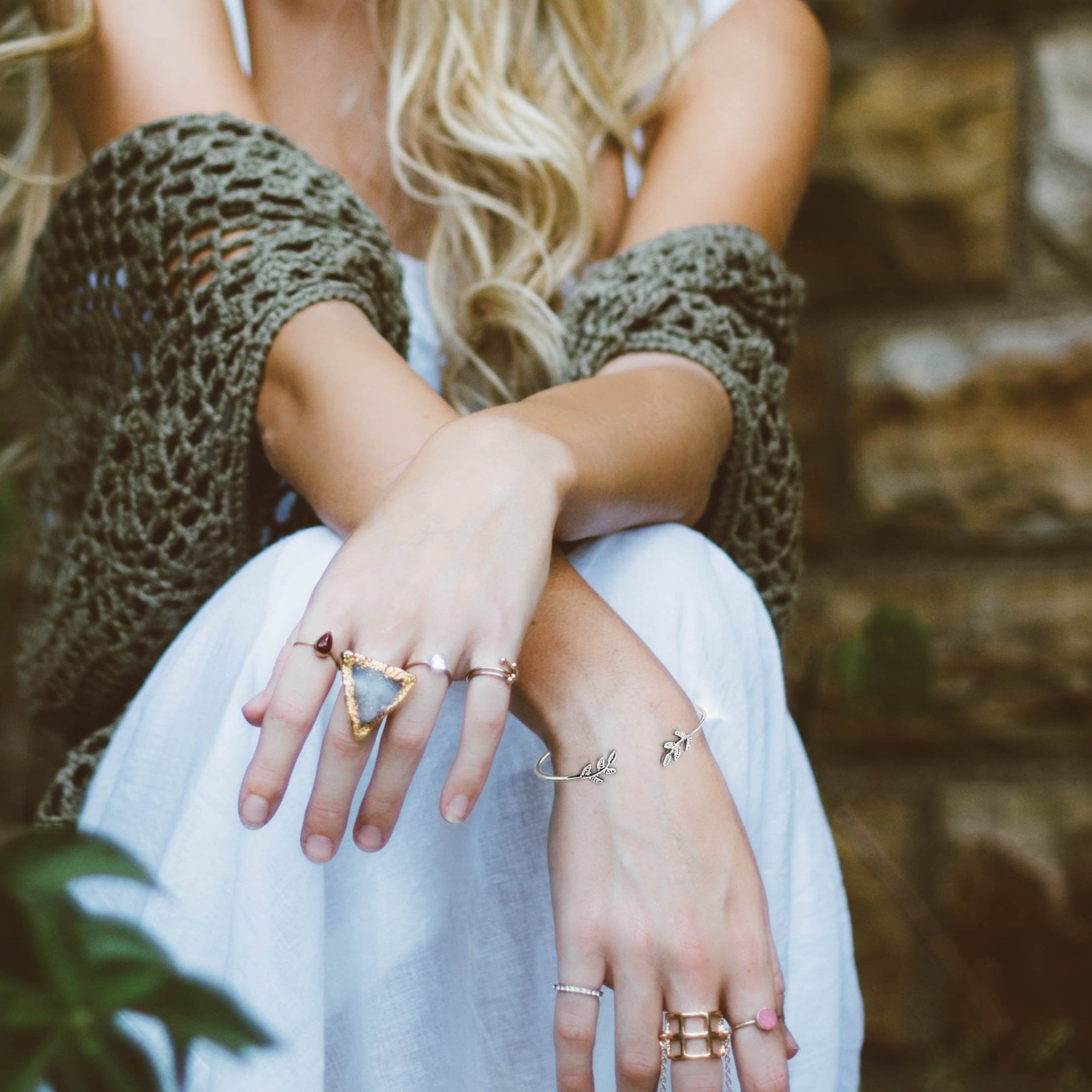 Silver Tone Leaf Bangle in Complimentary Gift Box