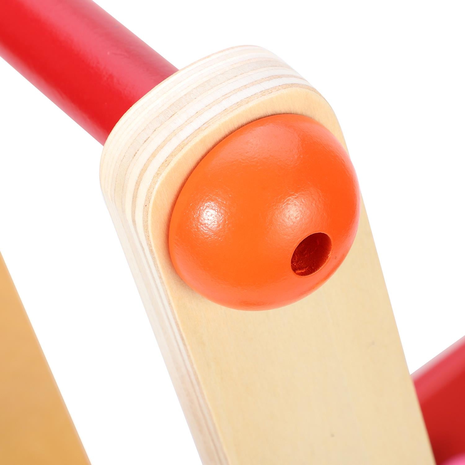 SOKA Play Imagine Learn Walkie Walkie Walker with 30 Colourful Wooden Blocks and 4 Non-Slip Rimmed Wheels
