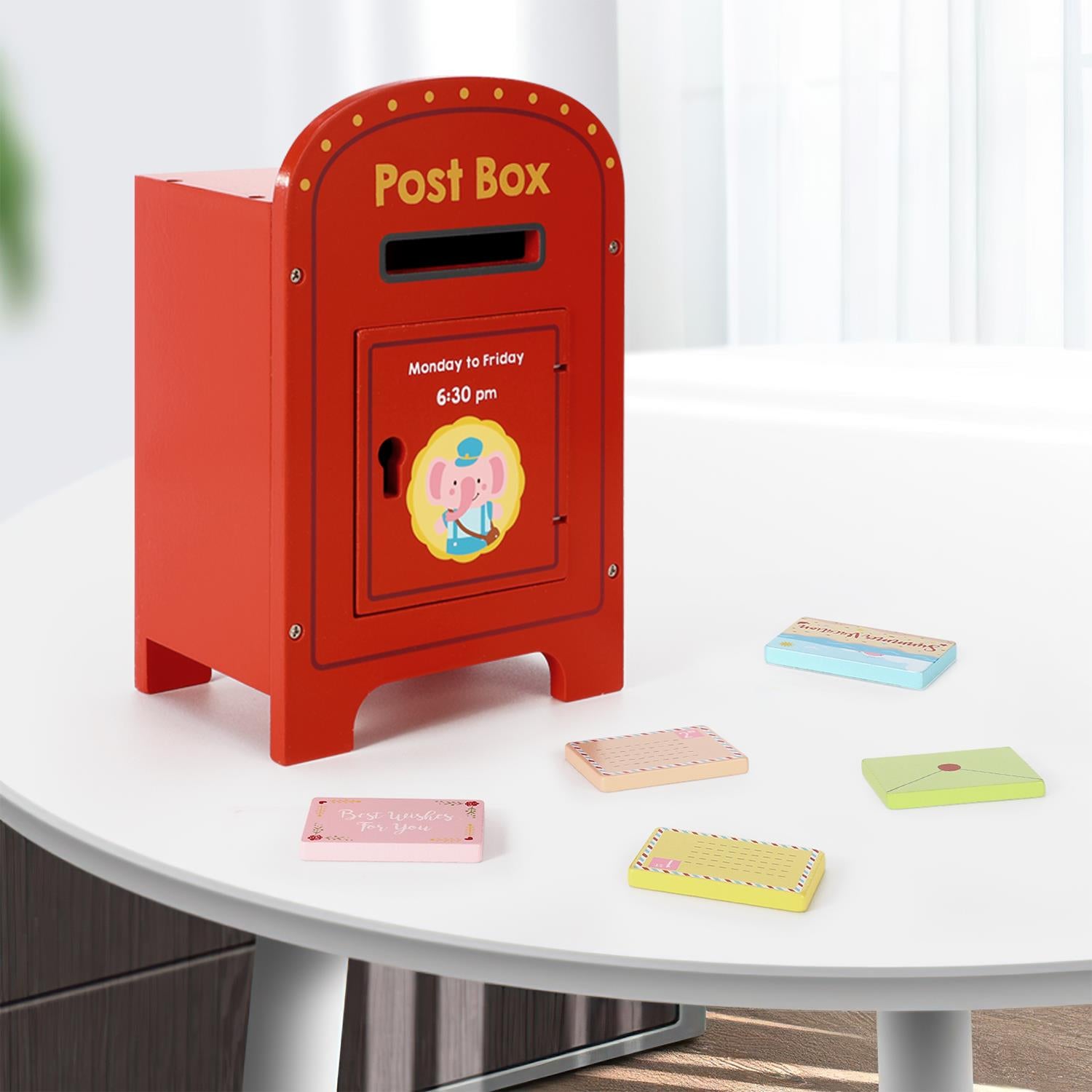 SOKA Play Imagine Learn Wooden Elephant Post Box Pretend Play Toy