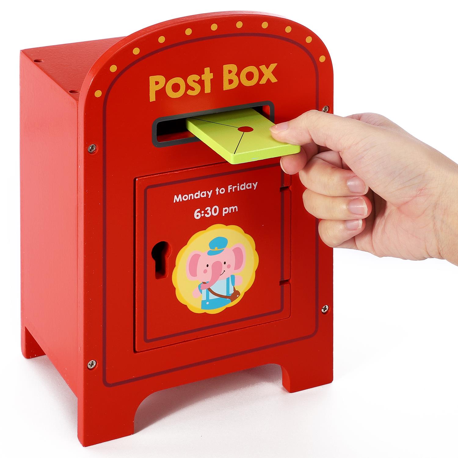 SOKA Play Imagine Learn Wooden Elephant Post Box Pretend Play Toy