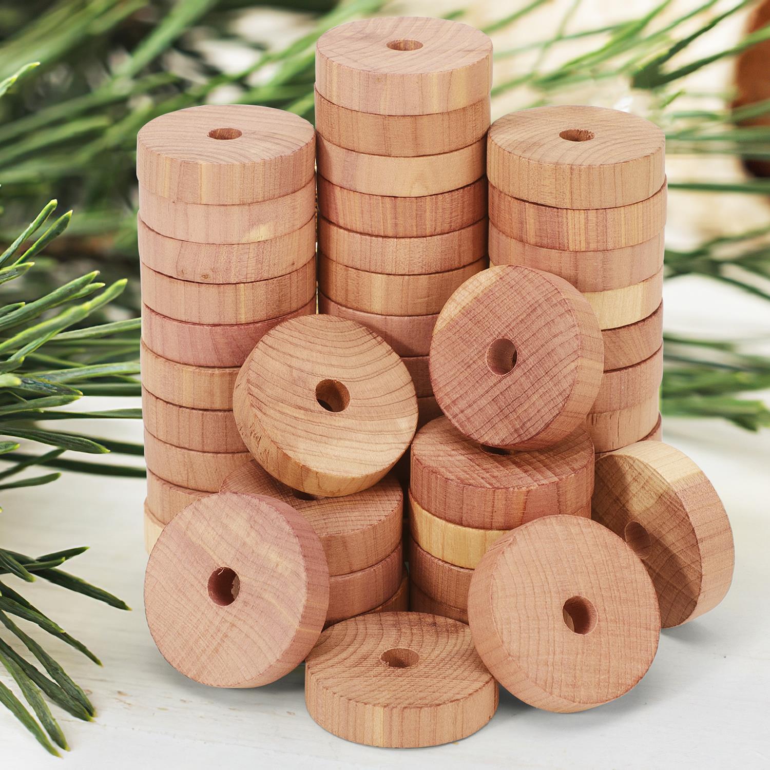 Vinsani 45 Pack 100% Natural Cedar Wood Cedar Rings for Storage