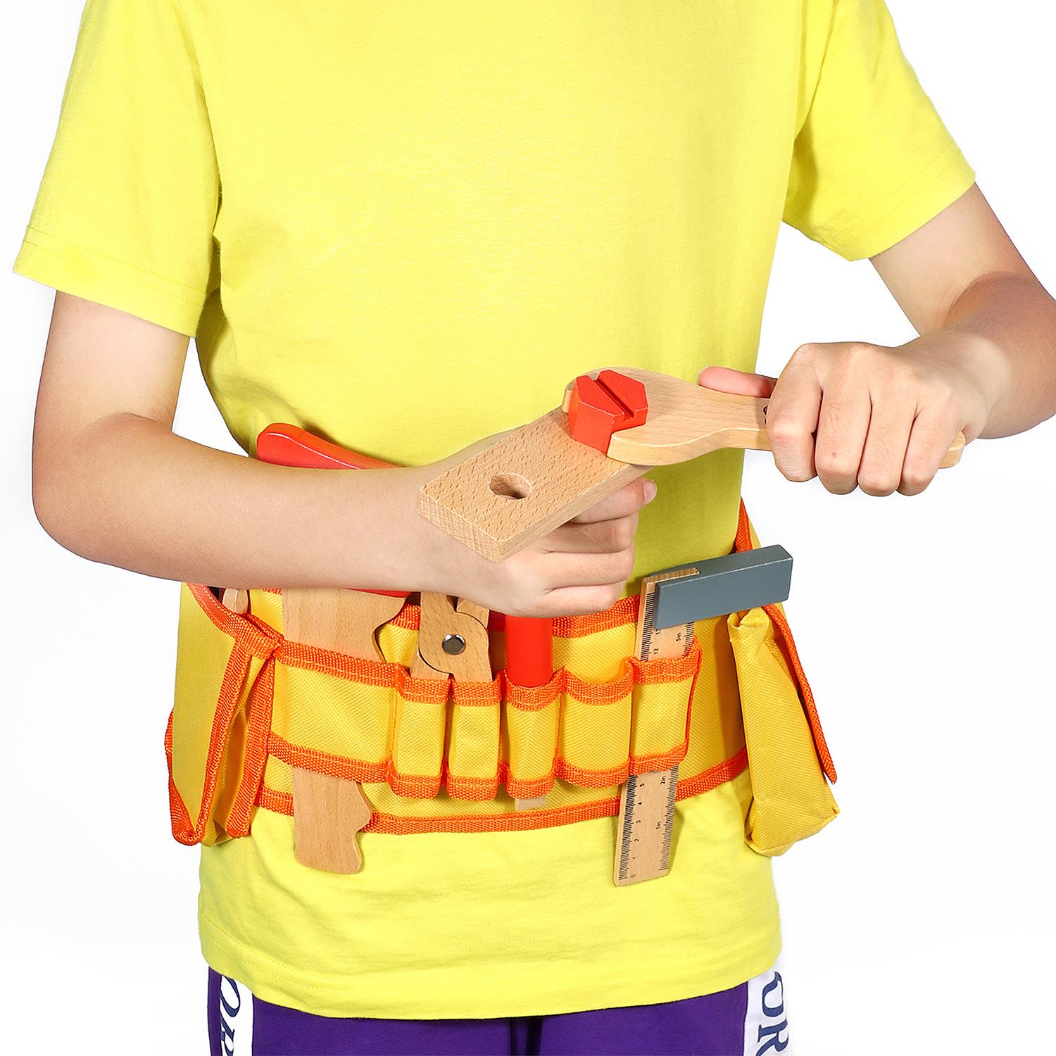 SOKA My Tool Belt Wooden Pretend Play Tool Set with Adjustable Belt and Accessories
