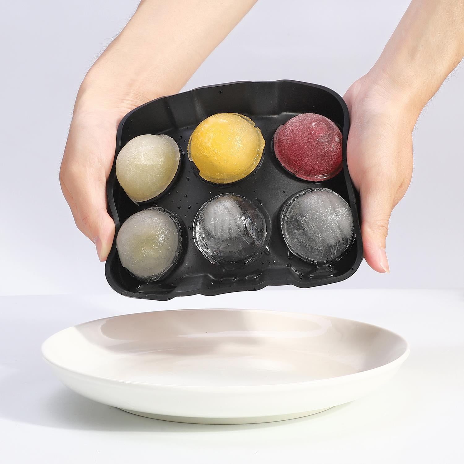 Vinsani 2 Pack Silicone Ice Cube Tray Set with Removable Lids and Funnel