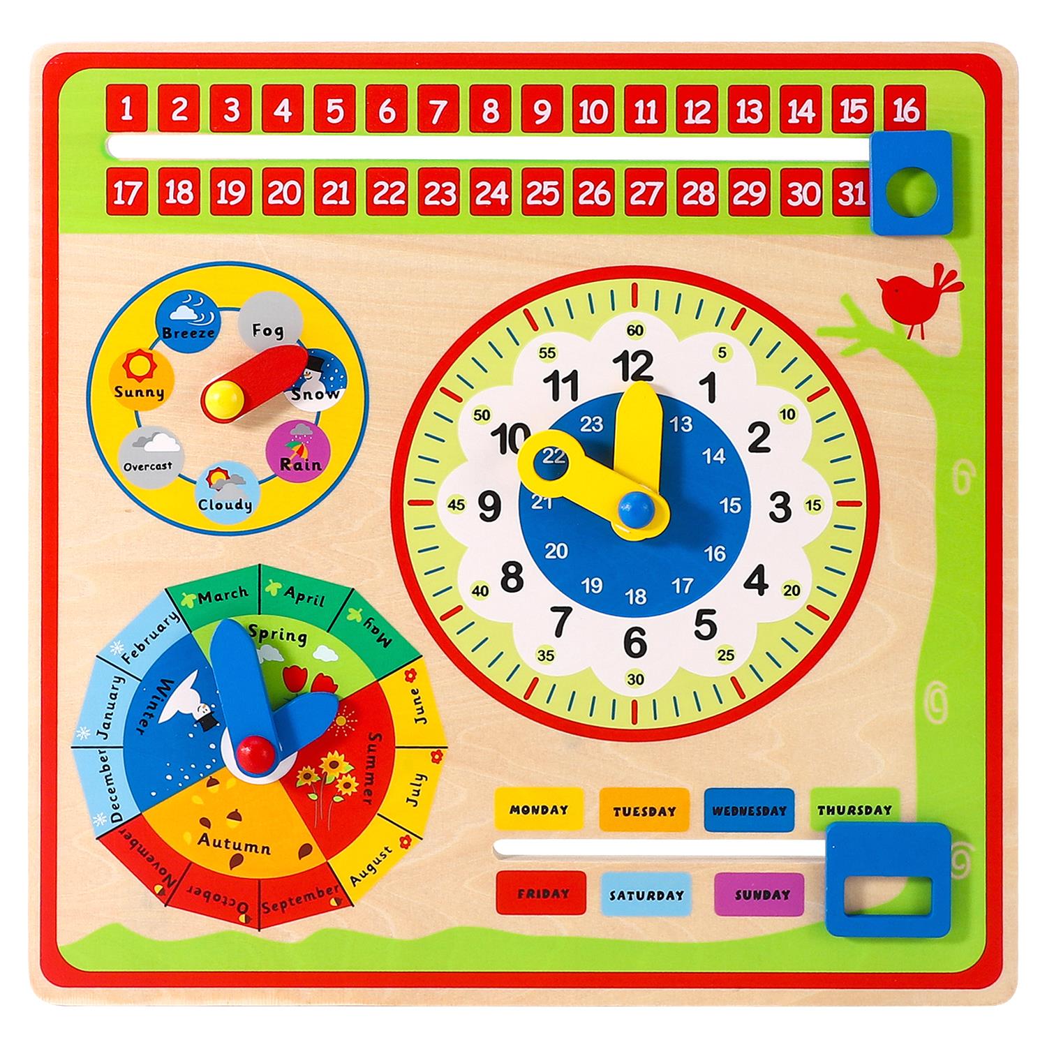 SOKA Wooden Educational Kids Wall Calendar
