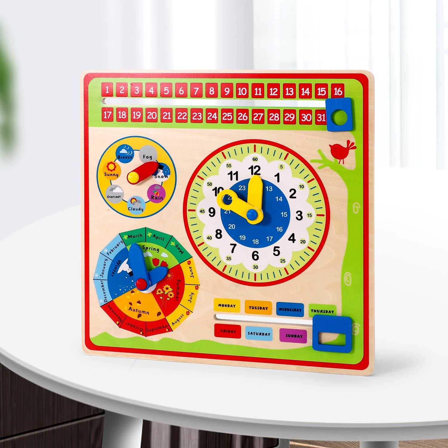 SOKA Wooden Educational Kids Wall Calendar