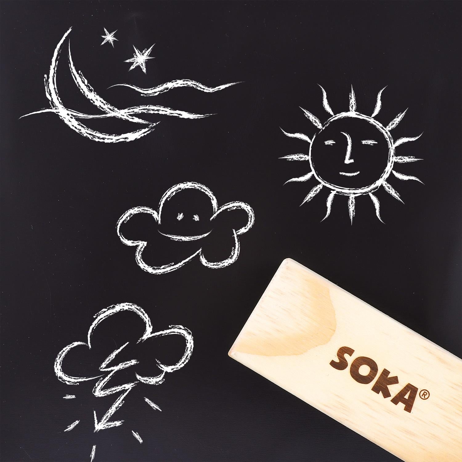 SOKA Wooden Handle Wool Felt Blackboard Eraser for Chalkboards and Dry Erase Boards