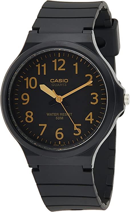 Casio Men's Analog Black Dial Quartz Watch with Resin Band
