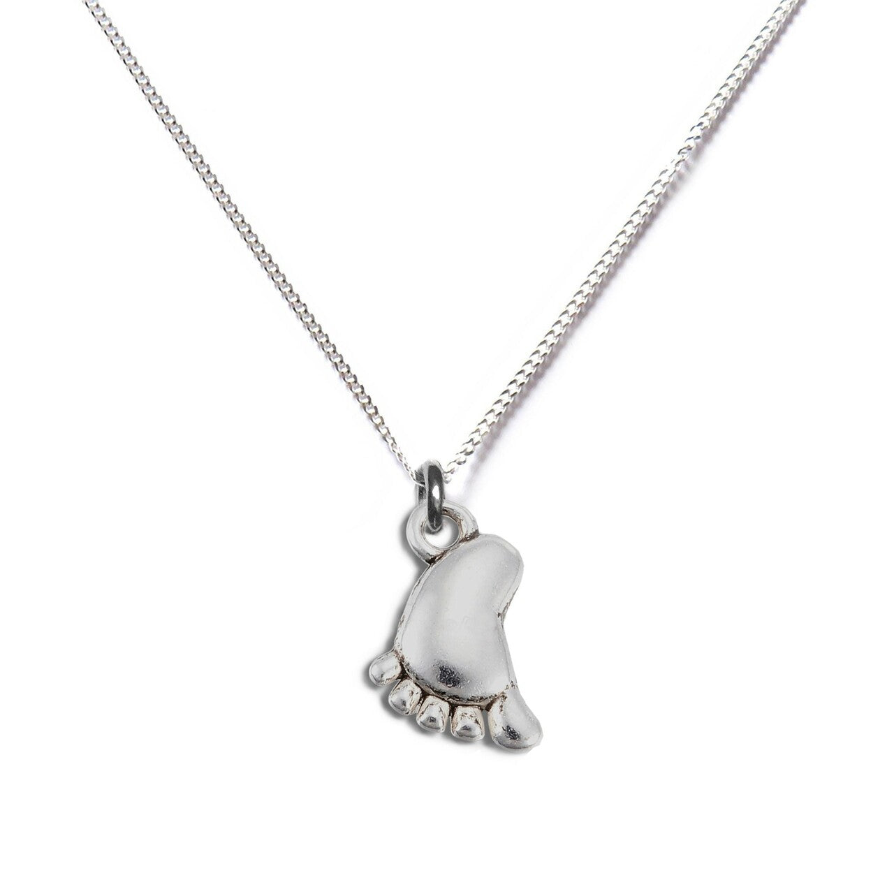 Silver Baby Foot Necklace