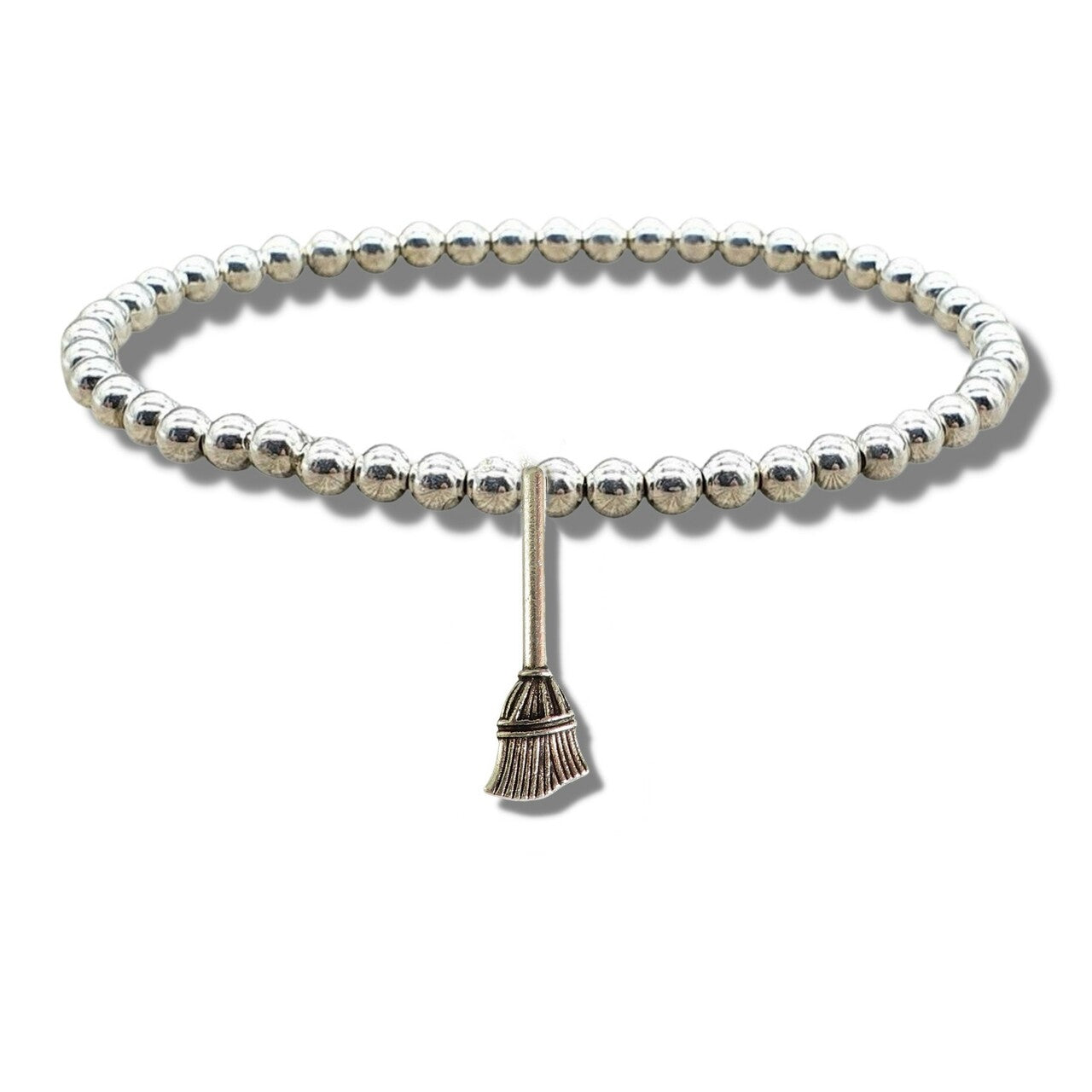 Silver Beaded Broom Bracelet