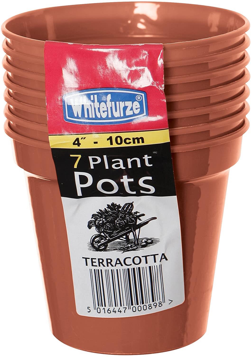 Whitefurze 10cm Terracotta Garden Pots Set of 7