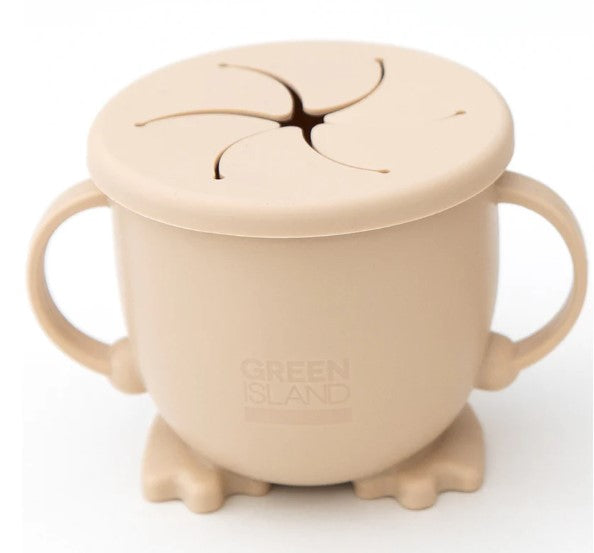 Baby weaning snack cup in cream