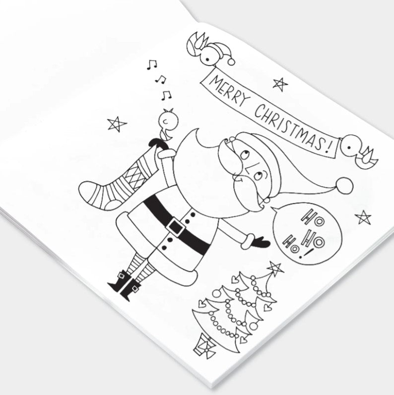 Colouring Book - Christmas Santa Scene
