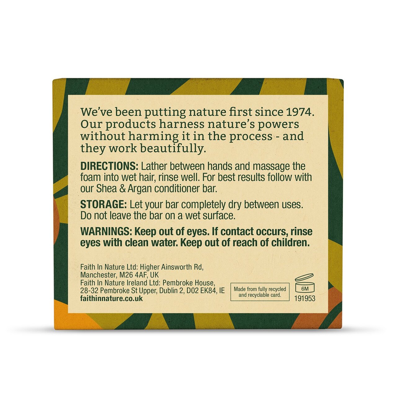 Faith In Nature Shea & Argan Shampoo Bar – 85g