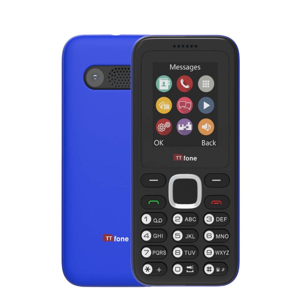 TTfone TT150 Unlocked Basic Mobile Phone, Dual SIM, Long Battery Life, Camera, Games, Easy to Use, Durable and Lightweight