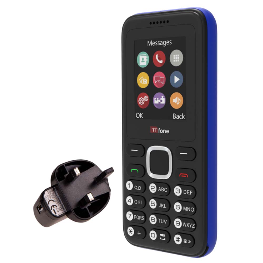 TTfone TT150 Unlocked Basic Mobile Phone, UK SIM Free, Dual SIM, Long Battery Life, Easy to Use, Camera and Games