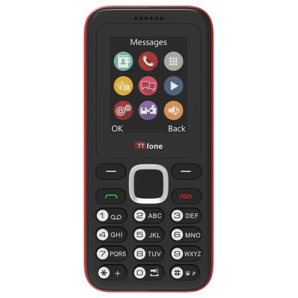 TTfone TT150 Big Button Phone for Elderly Unlocked, Loud Volume, Easy to Use, Long Battery Life - Red EE Pay as you go