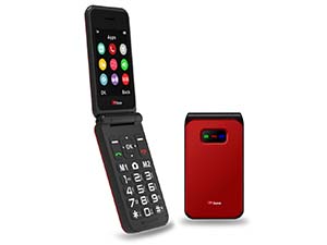 TTfone TT760 4G USB-C Mobile Phone for The Elderly, Simple And Easy to Use Flip Folding Cell Cheap And Easy to Use - Red with USB Cable EE Pay As You Go
