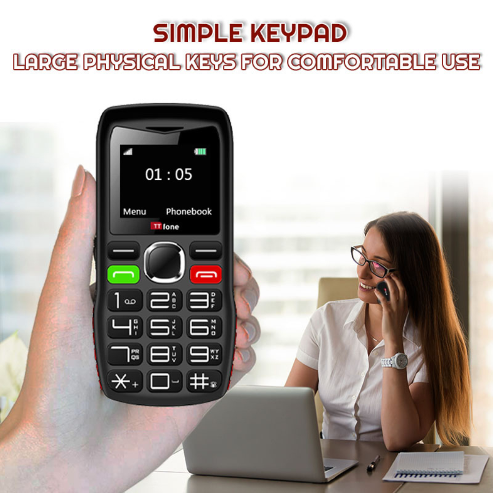 TTfone TT880 Easy-to-Use Mobile Phone for Seniors and Elderly - Large Button Phone with Emergency Assistance Button with Mains Charger and GiffGaff Sim Card