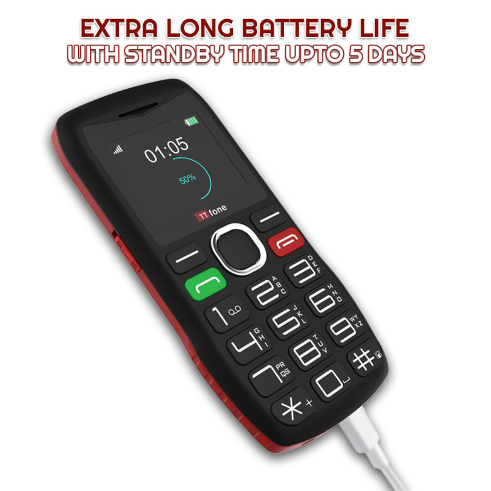 TTfone TT880 Easy-to-Use Mobile Phone for Seniors and Elderly - Large Button Phone with Emergency Assistance Button with Mains Charger and GiffGaff Sim Card