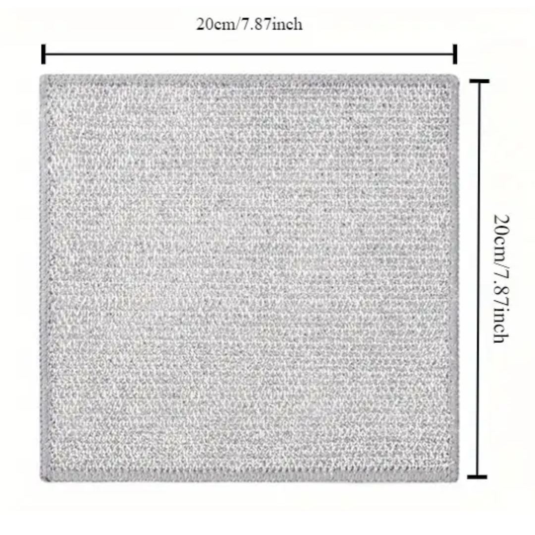 Double-Sided Stainless Steel Wire Dishcloths – Non-Scratch, Heavy-Duty Cloths | 10 Pack