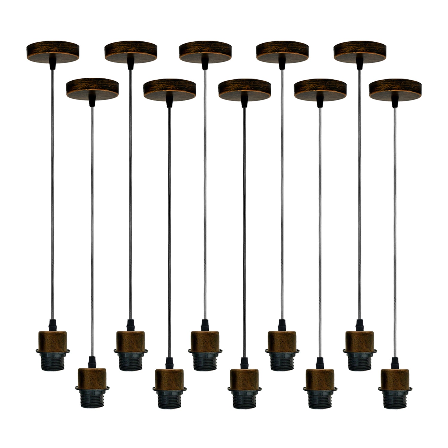 10 Pack Vintage Retro E27 Pendant Light Holder Set