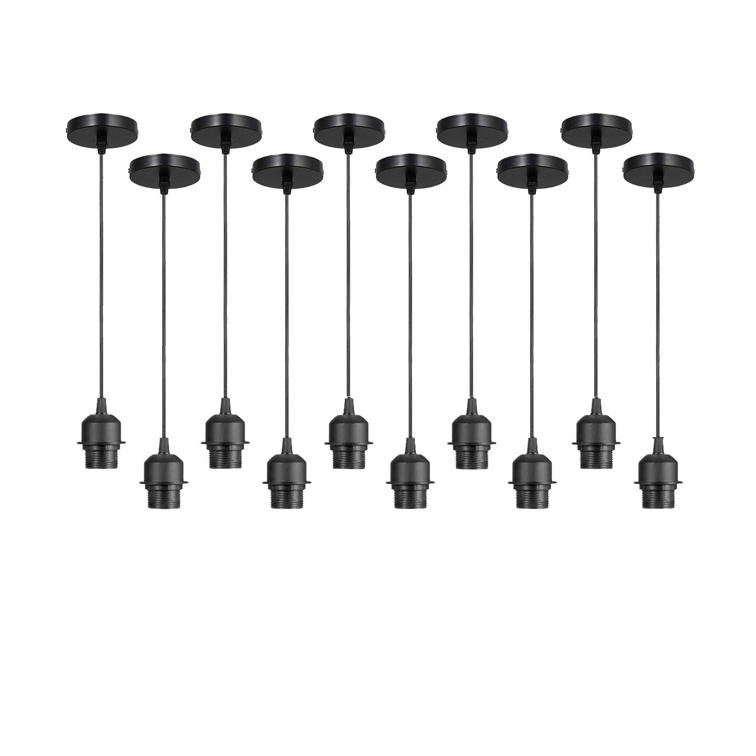 10 Pack Vintage E27 Pendant Light Holders with 95cm Adjustable Cable