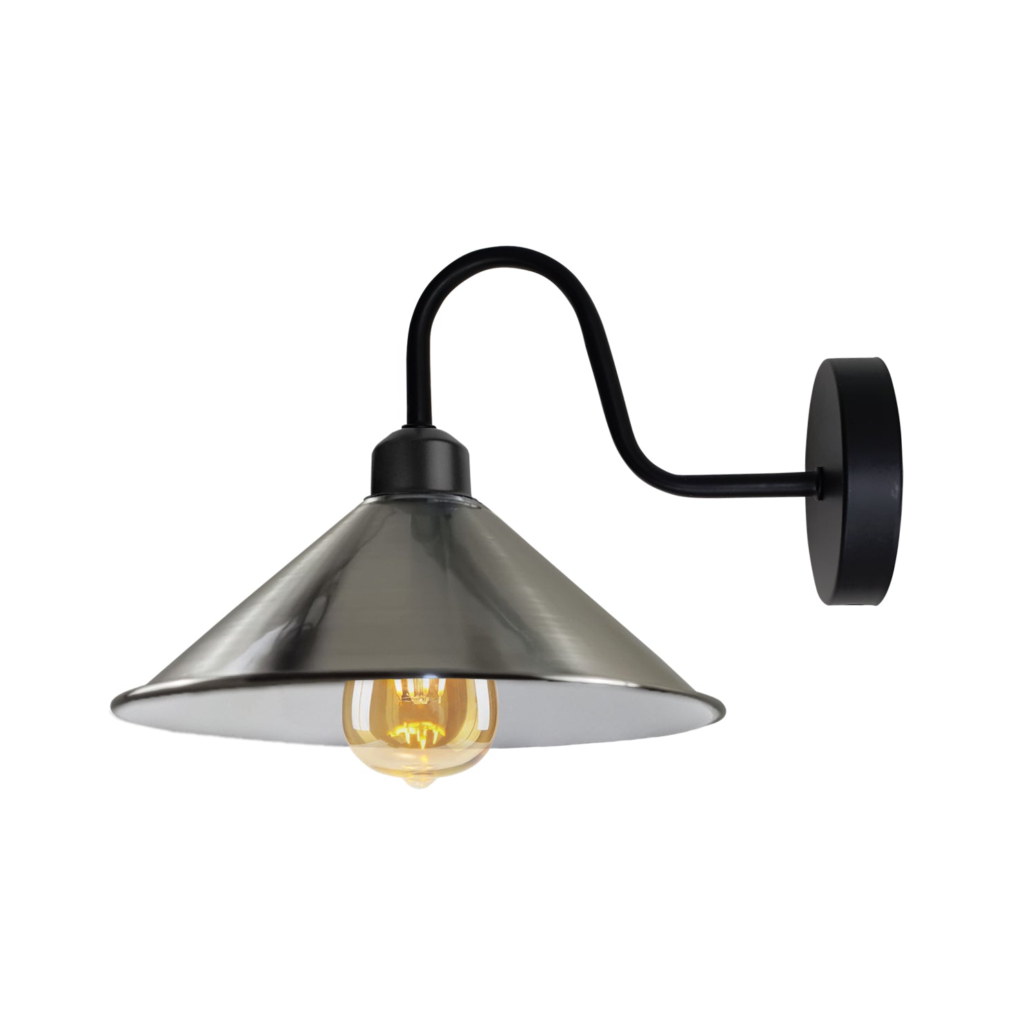 Vintage Cone Wall Sconce with E27 Base, Dimmable, Indoor