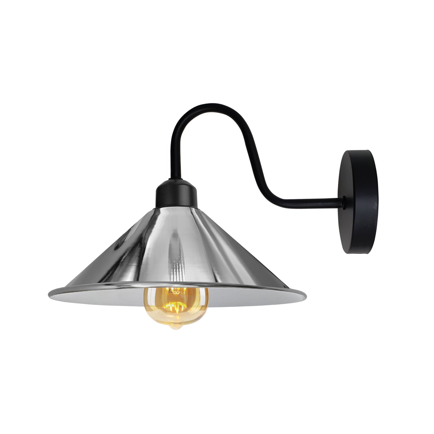 Vintage Cone Wall Sconce, E27 Base, Dimmable Indoor Light