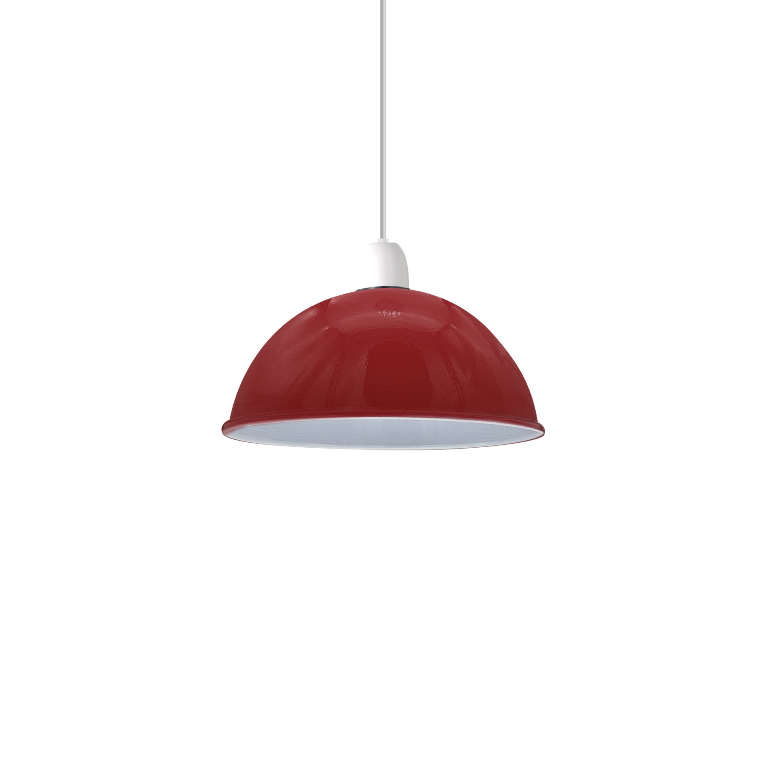 Vintage Burgundy Metal Dome Lamp Shade, E27, 60W, Indoor