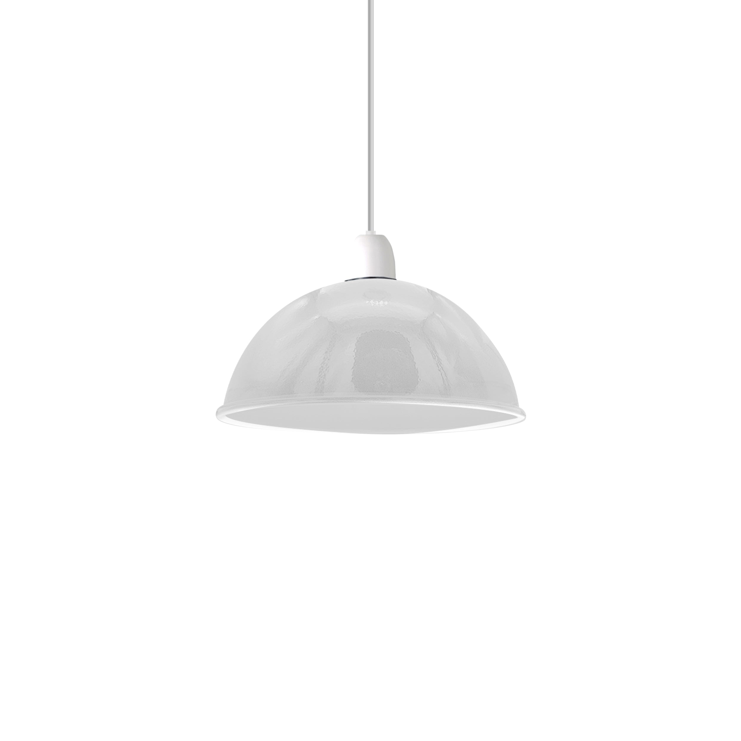 Vintage White Industrial Dome Metal Lamp Shade, Easy Fit, E27 60W