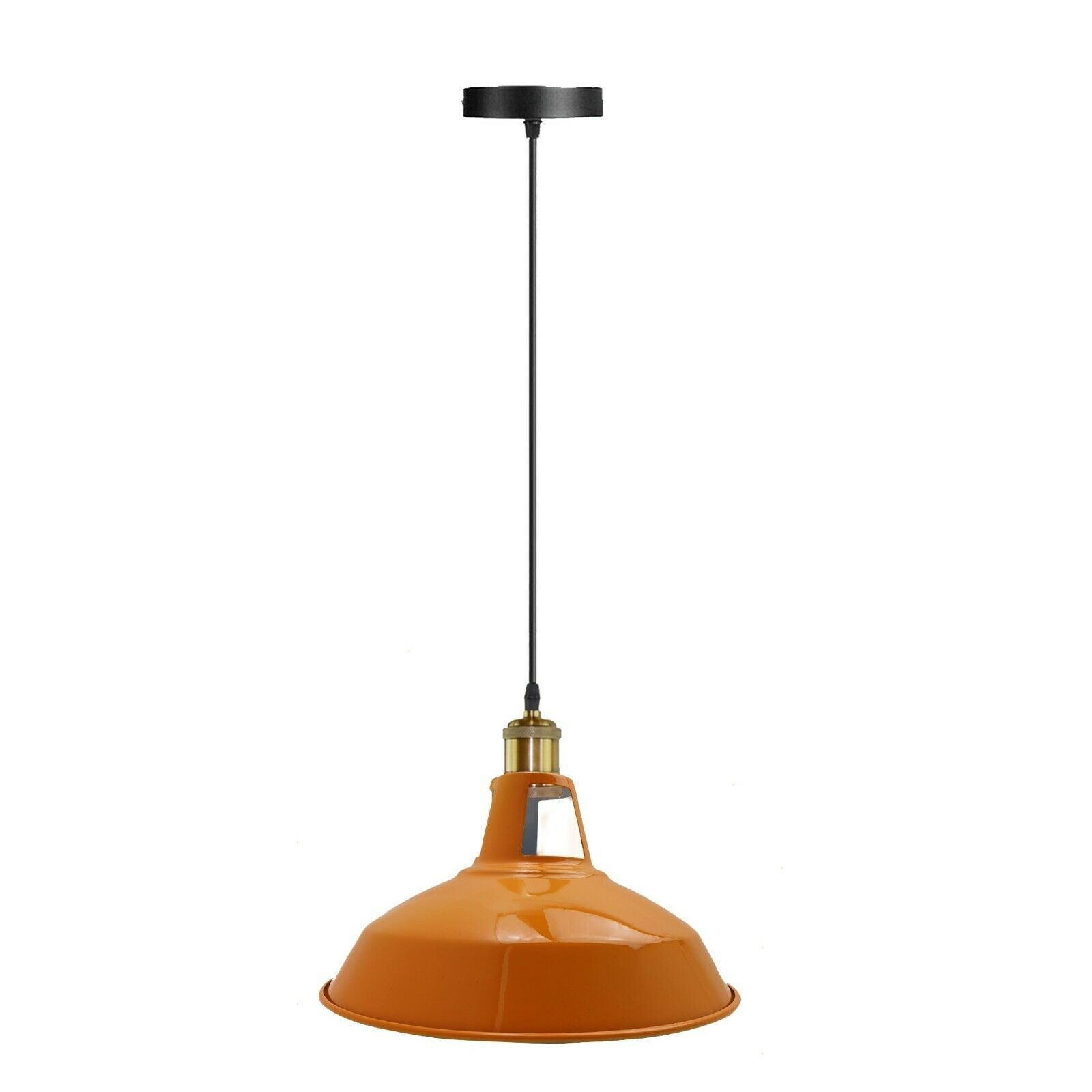 Modern Orange Metal Pendant Ceiling Light, 95cm Adjustable Wire