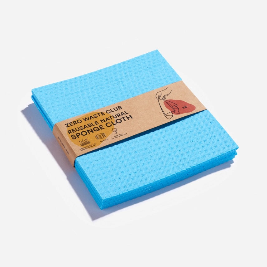 Zero Waste Club Reusable Cellulose Sponge Cloths β Pack of 4