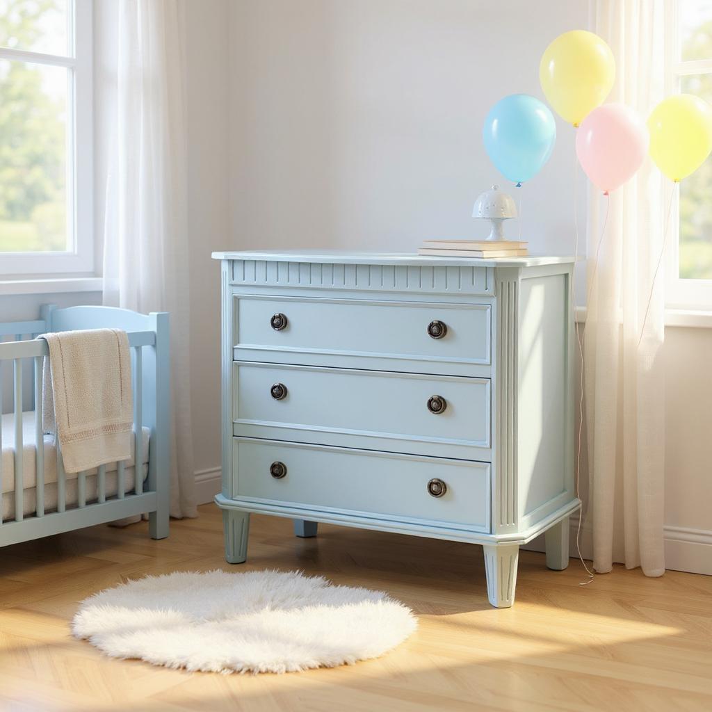 MSL 68cm 3 Drawer Wooden Chest of Drawers with Hand Finished Wooden Top