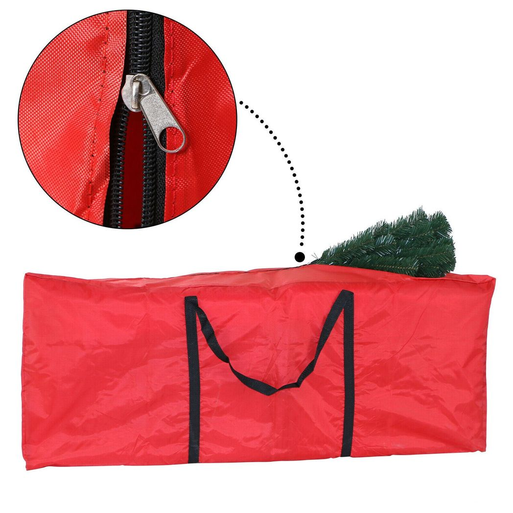 Red Christmas Tree Storage Bag with Zipper and Handles