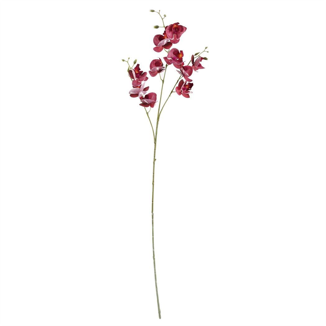 Leaf Pack of 6 Dark Pink Artificial Mini Orchid Flower Stems 80cm