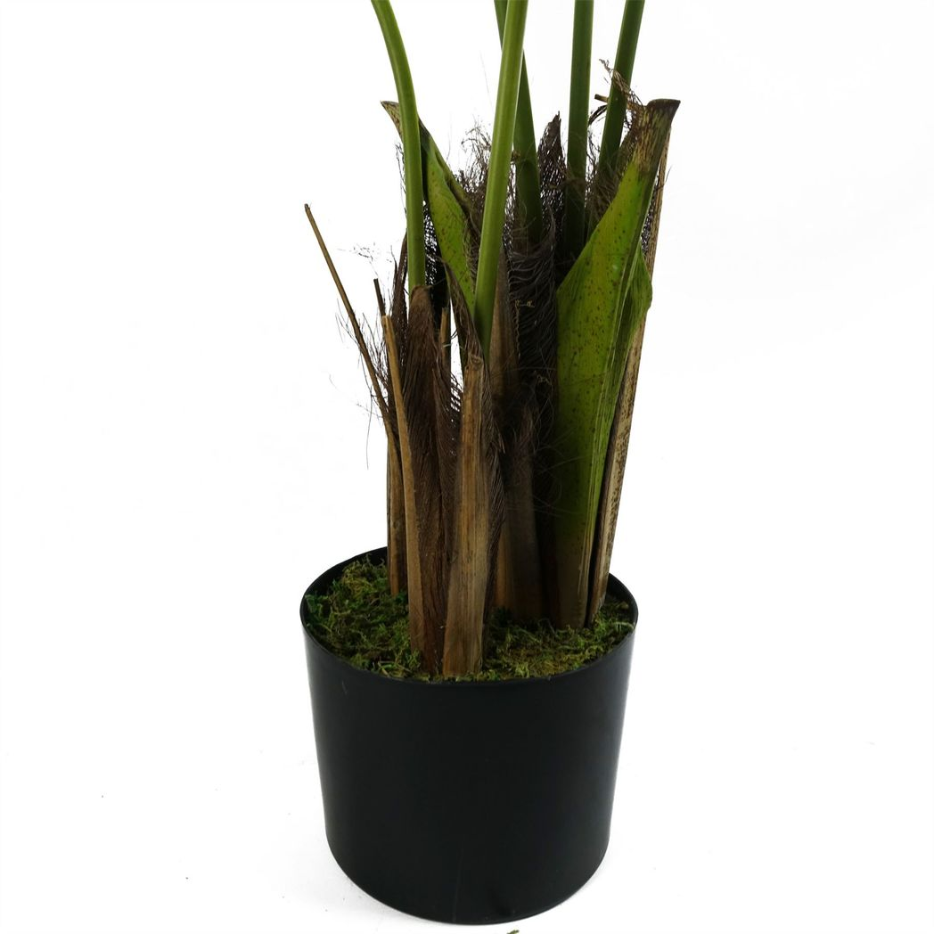 Leaf 120cm Lifelike Kentia Palm Artificial Tree in Weighted Black Pot