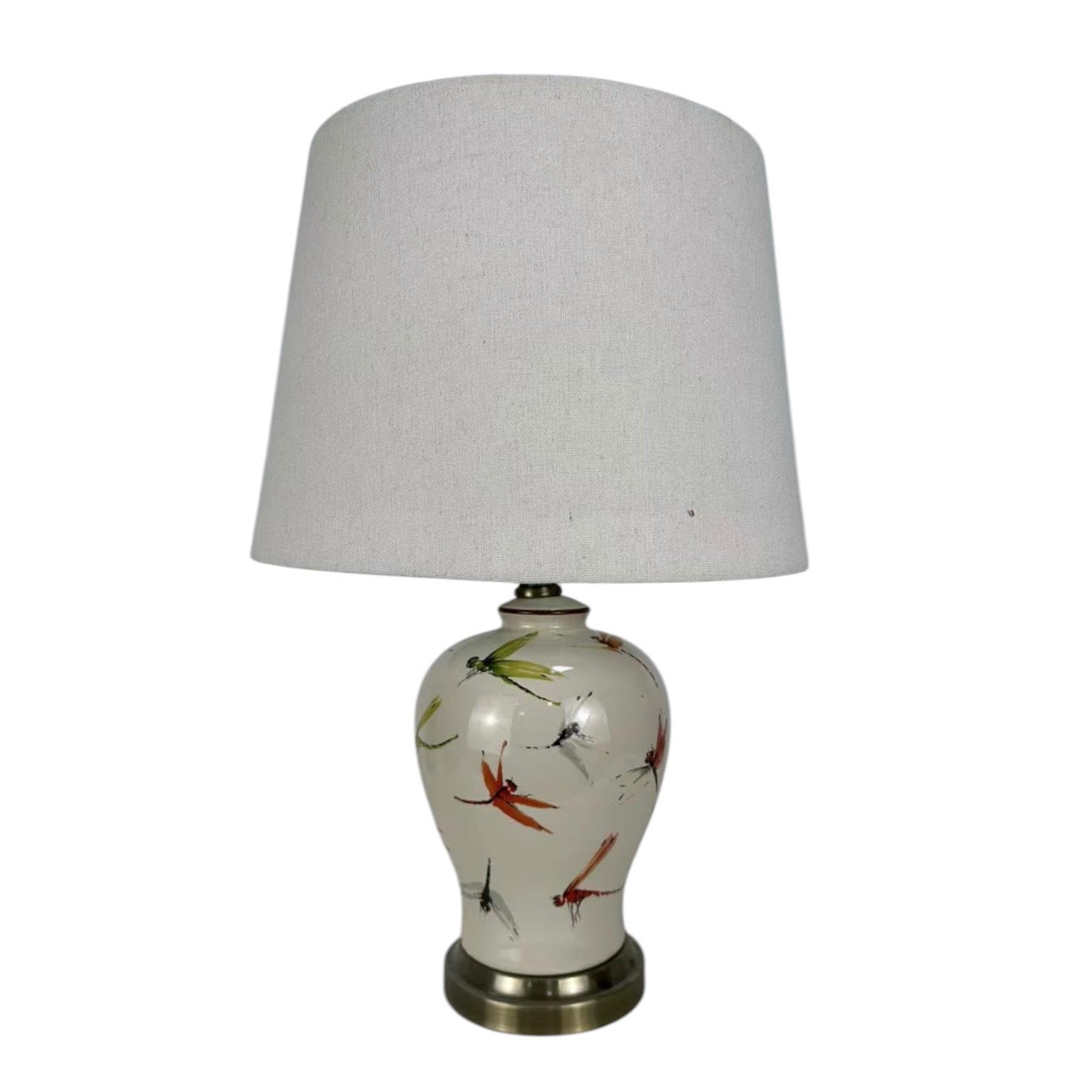 MSL Traditional Ceramic Table Lamp Base and Shade with Inline Rocker Switch, Double Insulated, Suitable for Living Room or Bedroom